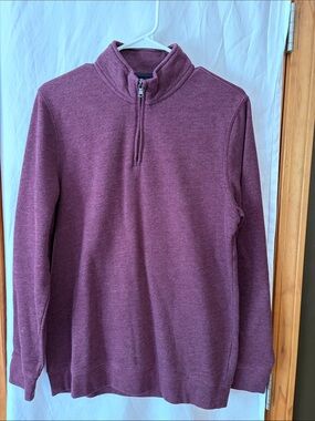 croft & barrow Men's Half-Zip Sweater in Plum Heather
